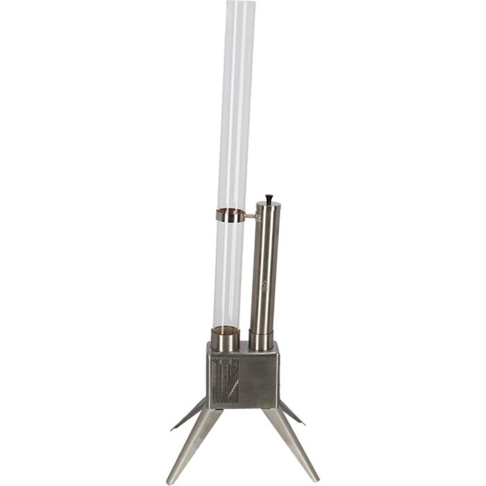 Esschert Design Holzpellet-Terrassenheizer 135 cm - Edelstahl - Silber - Dauerhaftes Heizen im Freien mit Pellets