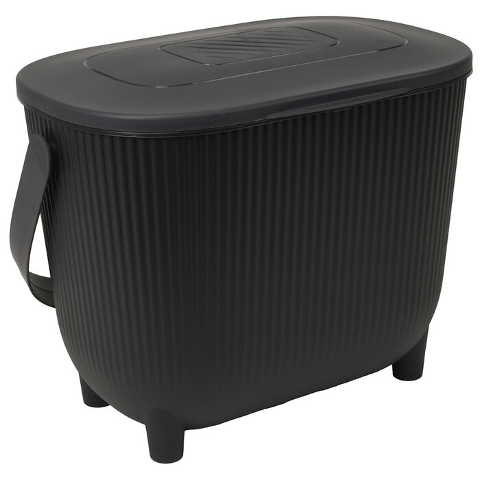 Power Tower Seau à compost design EDA avec couvercle et filtre 10 litres Noir/Anthracite
