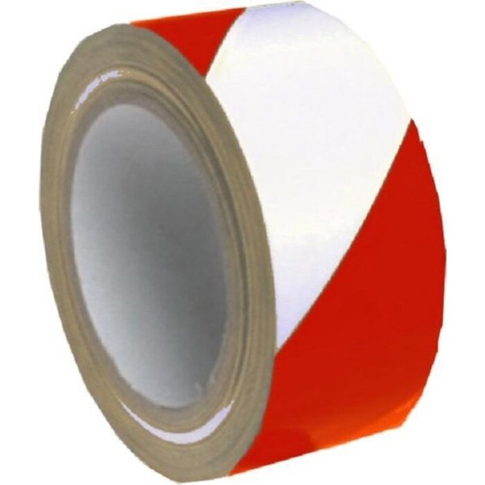 Markeringstape PVC voor het verhogen van de veiligheid. Rood / Wit