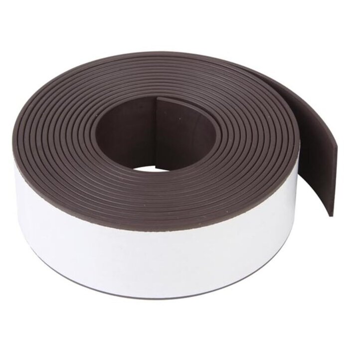 Velleman Flexibele magneetstrip, zelfklevend, 300 x 2.5 cm, zwart, ideaal voor koelkast of magneetbord