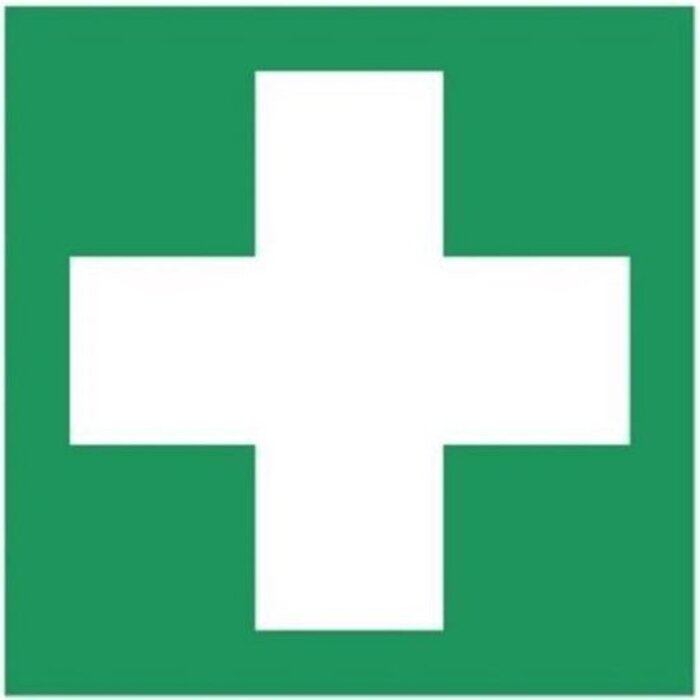 Enseigne pictogramme poste de secours, ISO 7010, 200 x 200 mm
