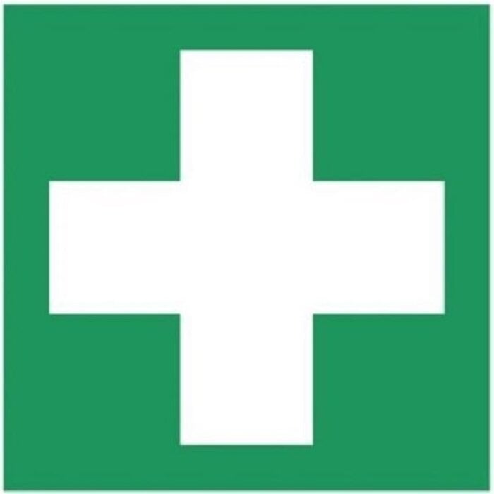 Schild Erste-Hilfe-Posten Piktogramm, ISO 7010, 200 x 200 mm