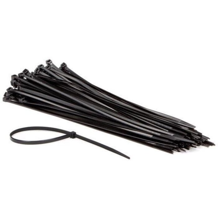 Perel Colliers de serrage Perel 300 x 4,8 mm - 100 pièces - Extra fort / Tierips / Tiewraps / noir