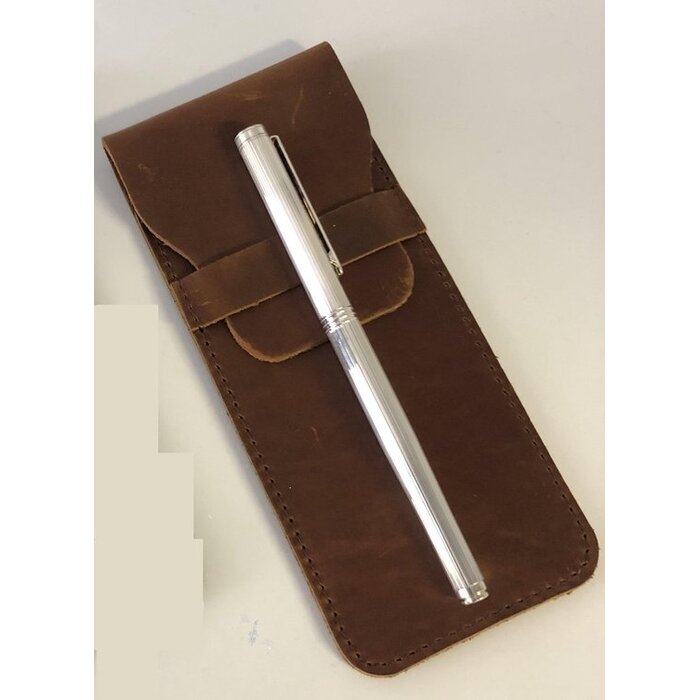 Vulpen Sterling zilver 925 inclusief handgemaakt lederen etui cognac bruin
