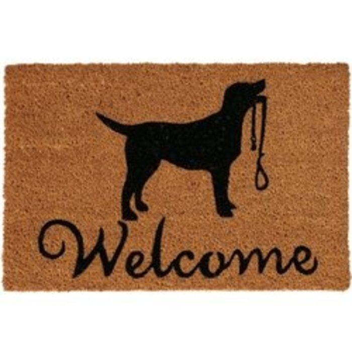 Esschert Design Boltze Fußmatte Hund Willkommen Kokosnuss 60 x 40 cm