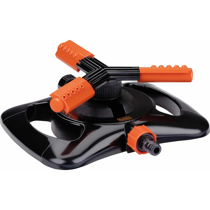 BLACK+DECKER Arroseur pivotant 3 bras - Arrosage 360º - 25 x 24 x 8 CM