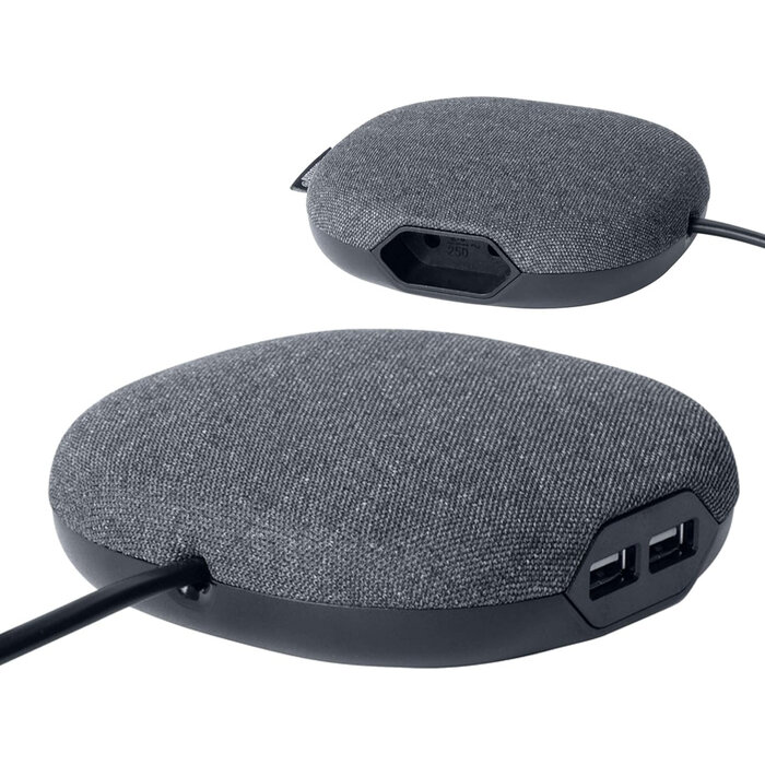 Brennenstuhl Brennenstuhl estilo Ladestation mit Textiloberfläche 1x Eurostecker und 2x USB schwarz/anthrazit