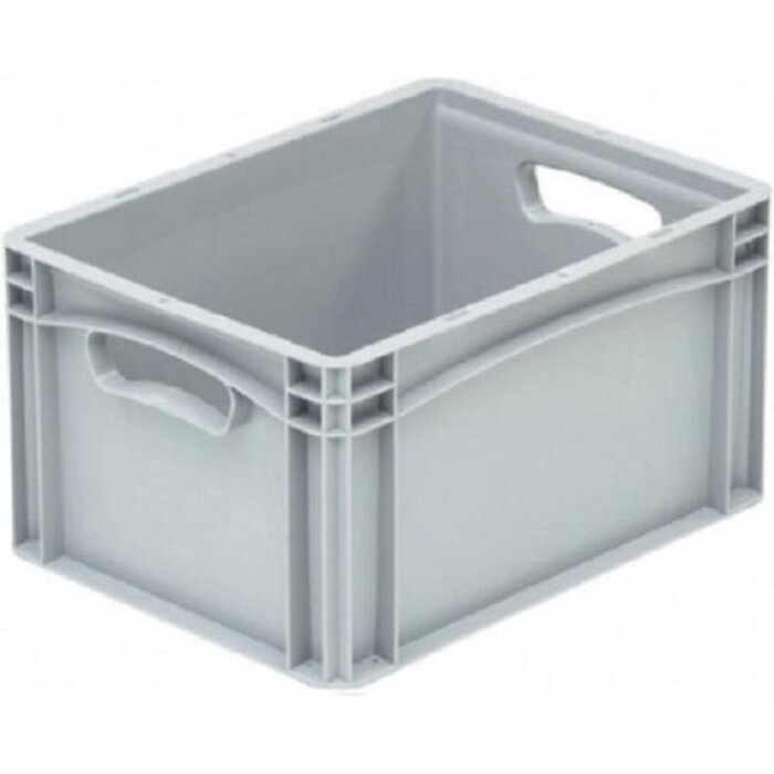 Caisse en plastique avec côtés fermés et 2 poignées ouvertes 400x300x220 mm