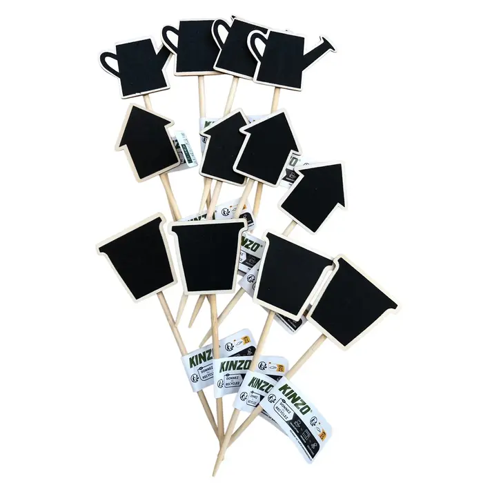 Esschert Design Kinzo - Wooden plant marker - set 12 stuks assorti - Hout