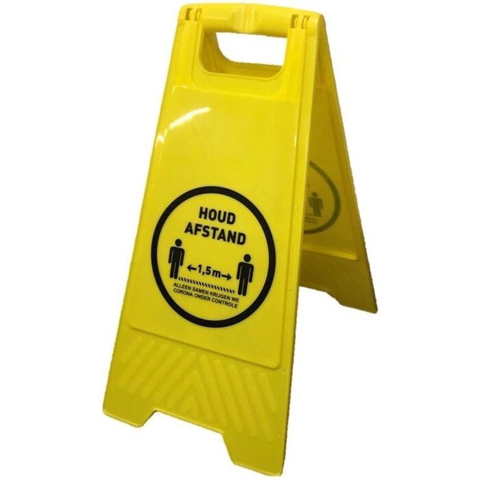 Waarschuwingsbord - houd afstand - COVID-19  - Corona
