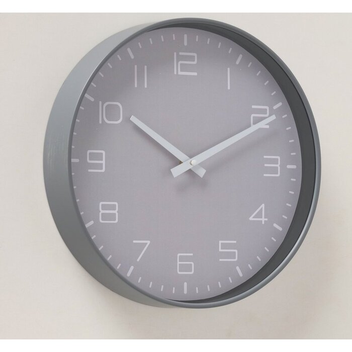 Perel Horloge murale Simplex 30 cm aluminium gris