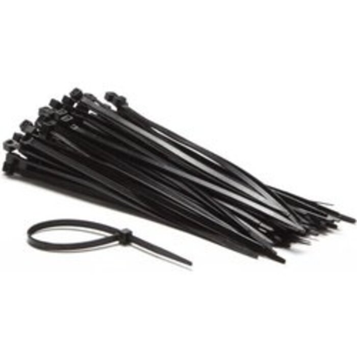 Perel Colliers de serrage Perel 200 x 4,6 mm - 100 pièces - Extra fort / Tierips / Tiewraps / noir
