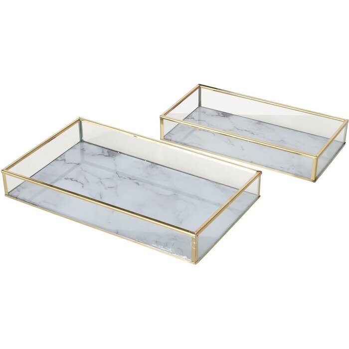 Set de plateaux Boltze Franziska acier inoxydable - couleur or