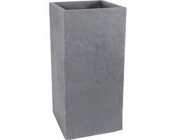 EDA EDA Plantenbak Vulcania stone effect grijs 39,5 x 39,5 x 80 cm 31 liter