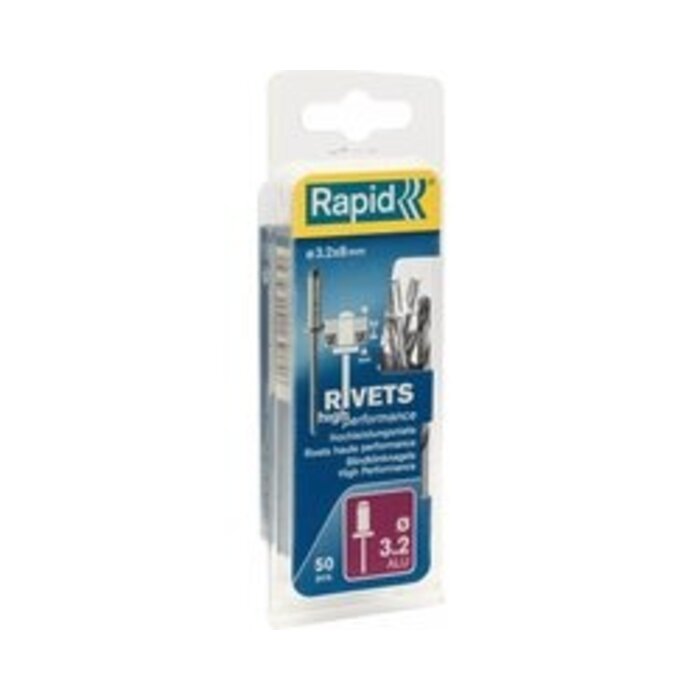 Rapid Rapid 5000383 Blindniete inkl. Bohrer - Aluminium/Stahl - 3,2x8mm (50Stk)