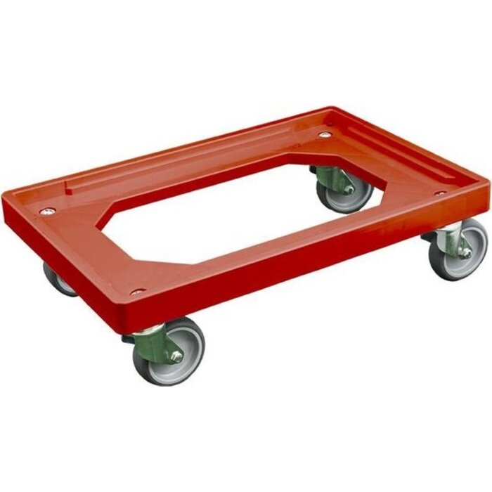 Power Tower Transportgestell / Rollwagen für Kunststoffkisten 600 x 400 mm bis zu 240 kg Rot