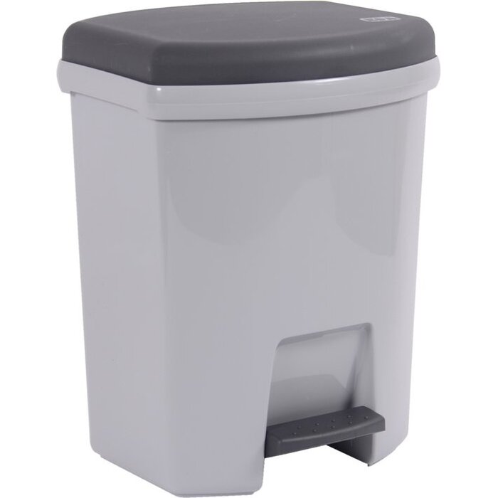 EDA Power Tower Treteimer rechteckig 27 Liter zementgrau / anthrazitfarbener Deckel