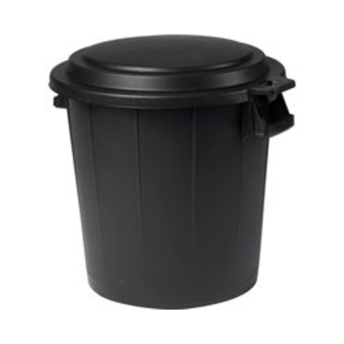 Power Tower Mülltonne mit losem Deckel 50 Liter recycelt schwarz