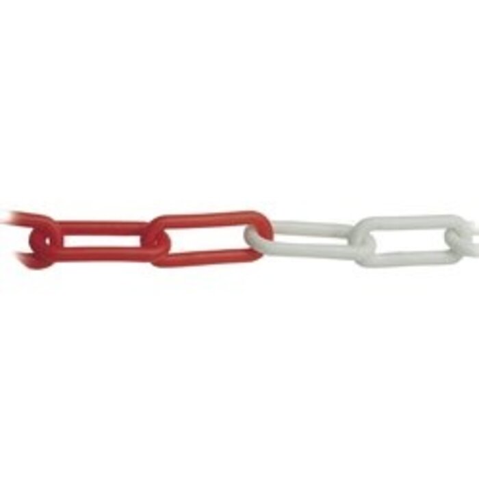 Kunststofketting rood-wit 6,0mm 25 meter