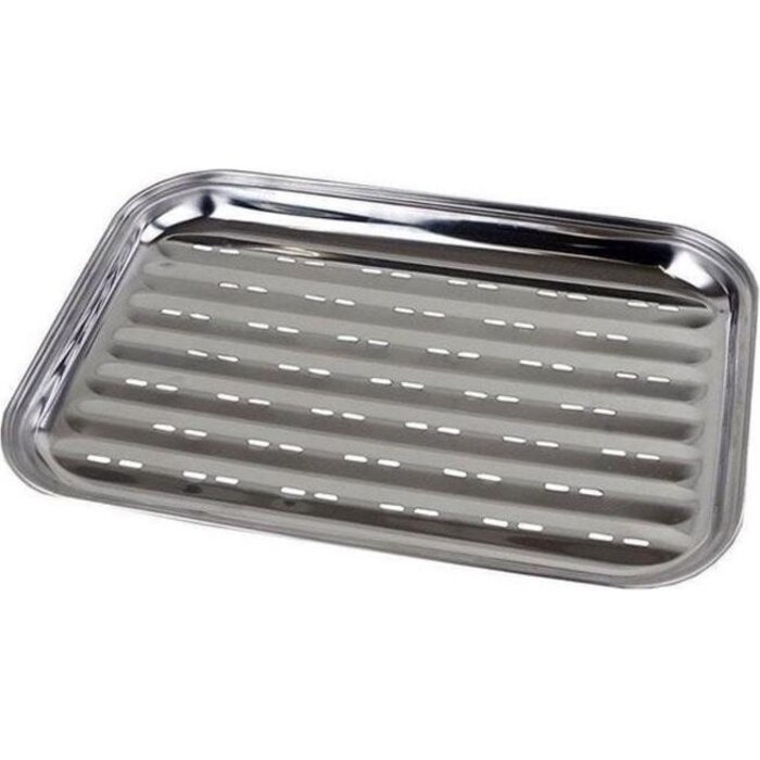 BBQ Grillplatte Edelstahl 34,5 x 24 cm
