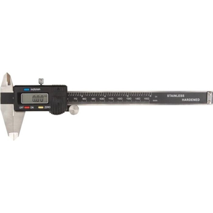 Toolland Schuifmaat Digitaal Rvs 150 Mm Zwart-zilver