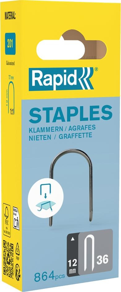 Rapid Rapid Nieten Type 36 DP Gegalvaniseerd, Blister 864st Lengte 12mm