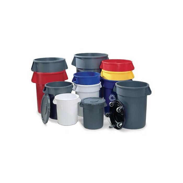 Rubbermaid Rubbermaid Couvercle - Rond - Pour contenant Brute - 37,9 l - Gris