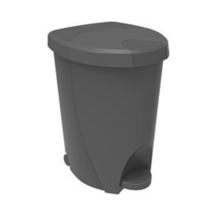 EDA Power Tower Stepy bin anti slip pedaalemmer 70 ltr voor zak 100 ltr antraciet