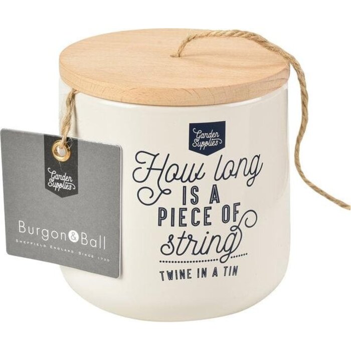 Esschert Design Burgon & Ball Zinnseil mit Holzdeckel Creme weiß