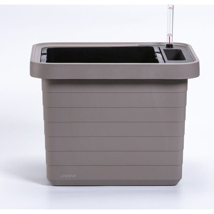 Plastia Berberis Uno Jardinière auto-arrosante - Taupe - 18 L Substrat - 9 L Réservoir d'eau