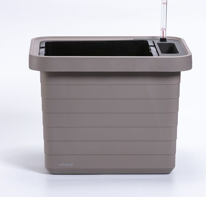 Plastia Berberis Uno Jardinière auto-arrosante - Taupe - 18 L Substrat - 9 L Réservoir d'eau
