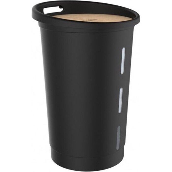 EDA EDA Stockage de granulés de bois XL avec couvercle - 70 litres - 45 kg - 66,4 cm de haut - Plastique