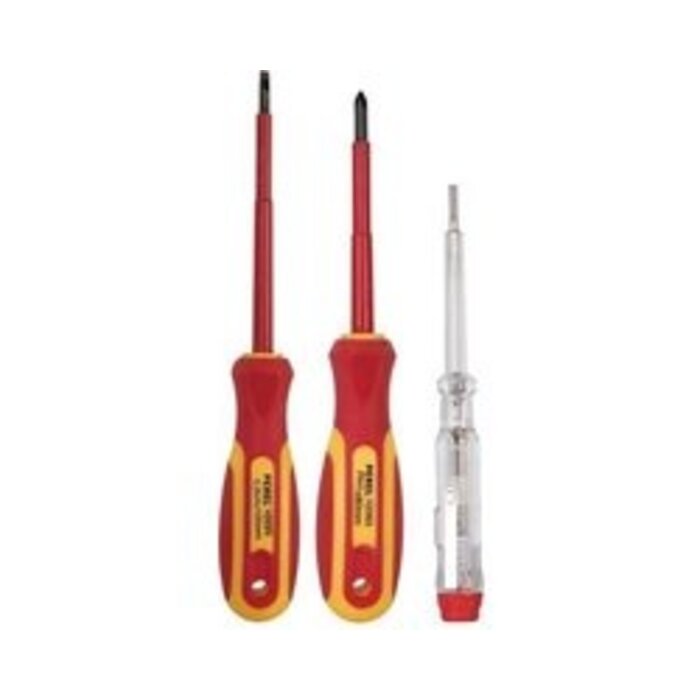 Toolland Toolland Geïsoleerde schroevendraaiersset + Spanningzoeker, 3-delig, chroom-vanadium, ergonomisch