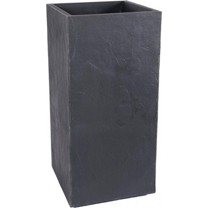 EDA EDA Plantenbak Vulcania stone effect antraciet 39,5 x 39,5 x 80 cm 31 liter