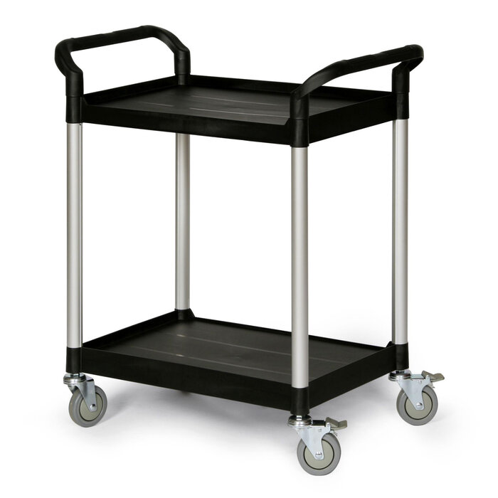 Matador Chariot à étagères Matador 808E à 2 niveaux noir L850 x l480 x H950 mm