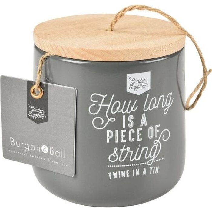 Esschert Design Burgon & Ball Tin Seil mit Holzdeckel Holzkohle schwarz