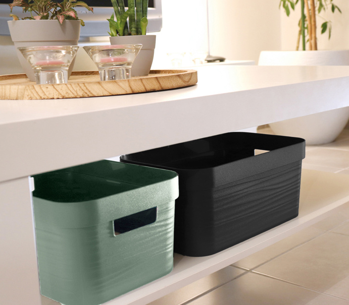 Caisse de rangement STONE DECOR en plastique Eda - 30 L vert