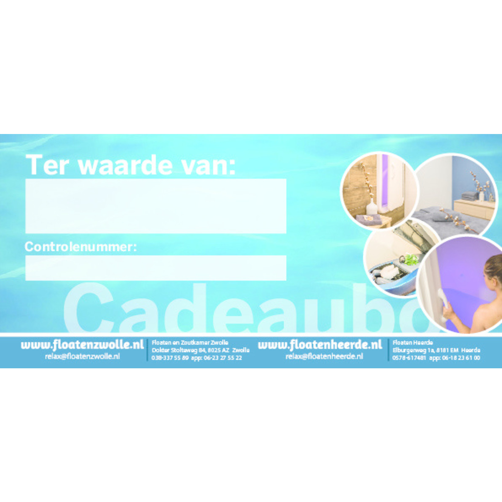 Floaten en Zoutkamer Zwolle Cadeaubon Zoutkamer 10 x Strippenkaart voor € 145,-