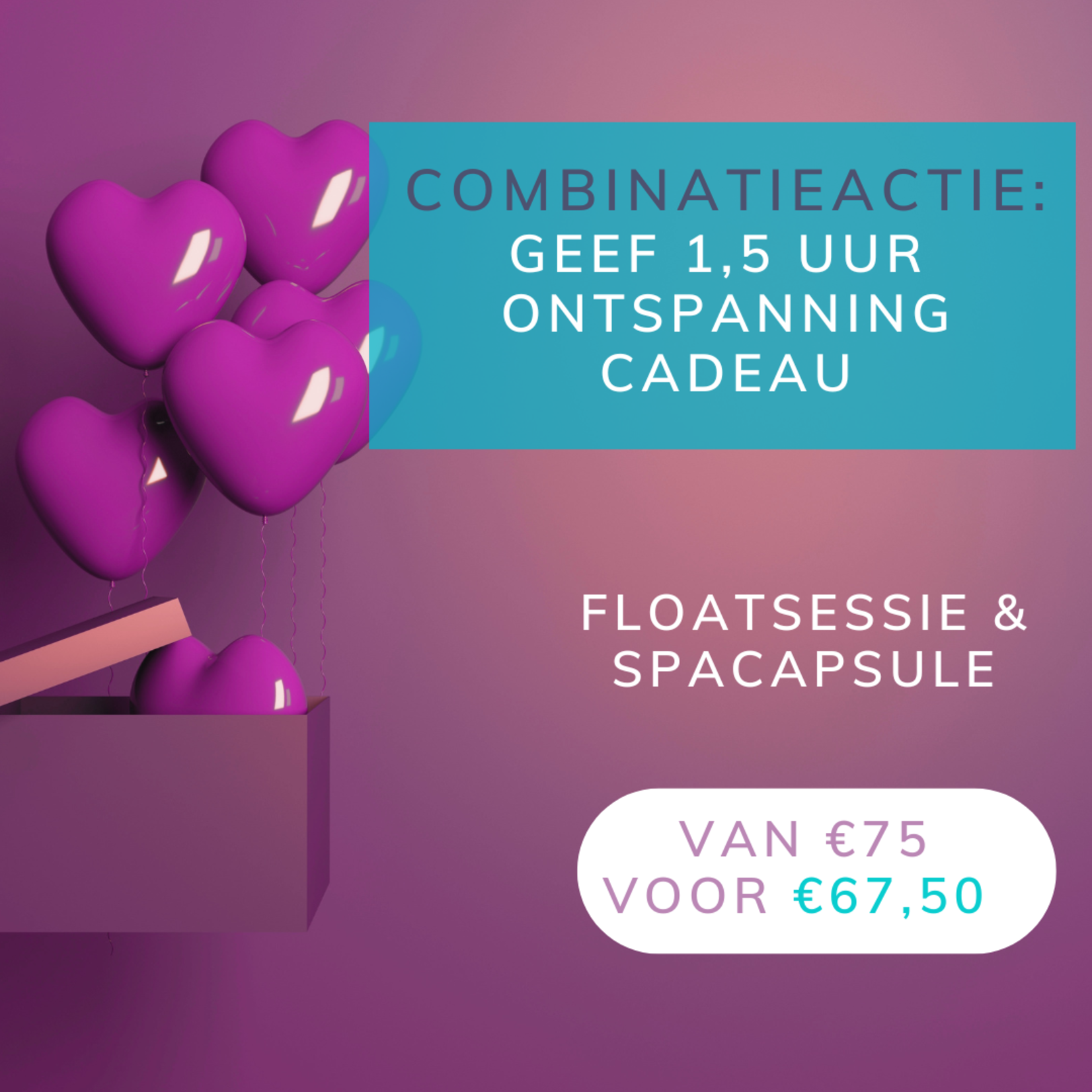 Floaten en Zoutkamer Zwolle Voucher/Cadeaubon Single Float in combinatie met een massage in de Spa Capsule