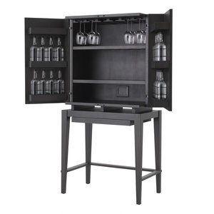 Eichholtz Wine Cabinet Dimitrios charcoal grey oak veneer