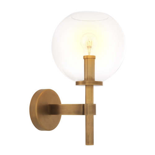 Eichholtz Wall Lamp Jade antique brass finish glass