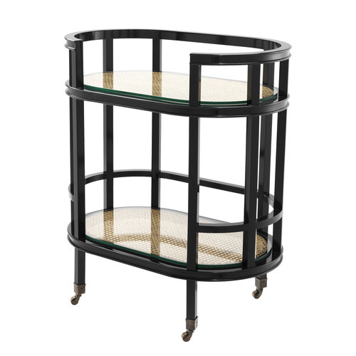 Eichholtz Trolley Bahamas black finish natural cane