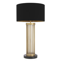 Table Lamp Condo antique brass finish incl Black shade