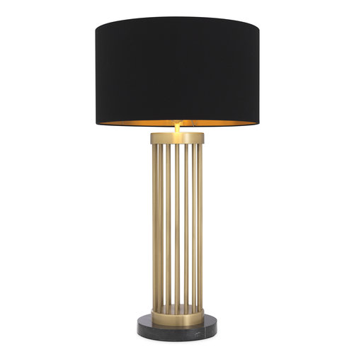 Eichholtz Table Lamp Condo antique brass finish incl Black shade
