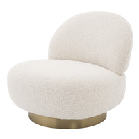 Swivel Chair Clément bouclé cream