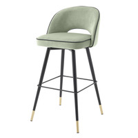 Bar Stool Cliff savona pistache green velvet S/2