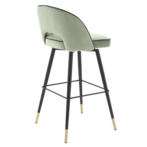 Eichholtz Bar Stool Cliff savona pistache green velvet S/2