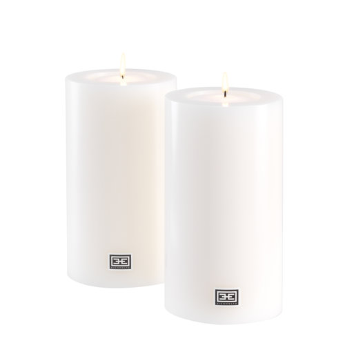 Eichholtz Artificial Candle ø 10 x H. 18 cm white set of 2