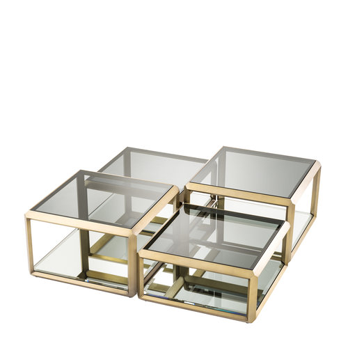 Eichholtz Coffee Table Callum brushed brass finish set of 4