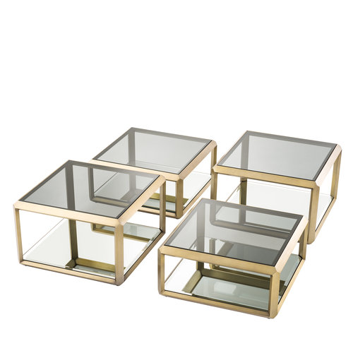 Eichholtz Coffee Table Callum brushed brass finish set of 4